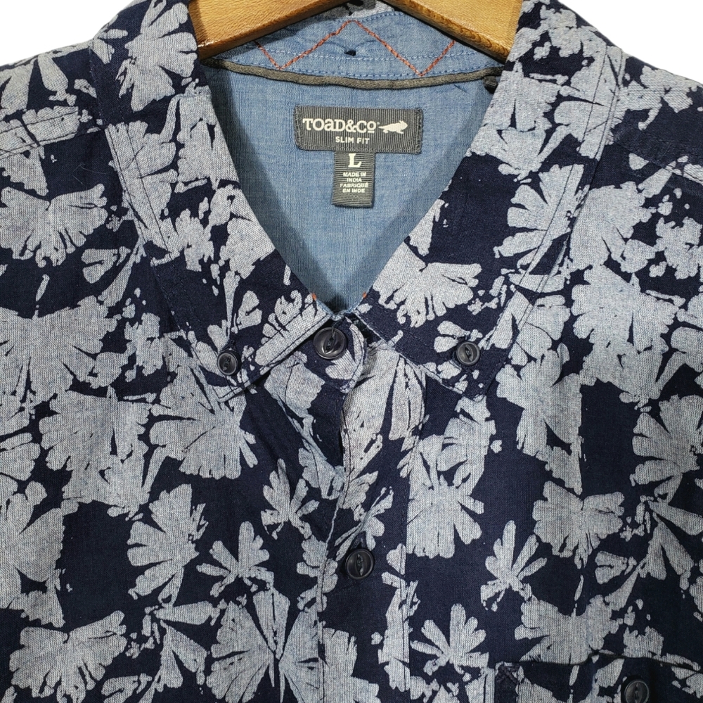 Toad & Co. Men's Mattock Button Down Blue Large